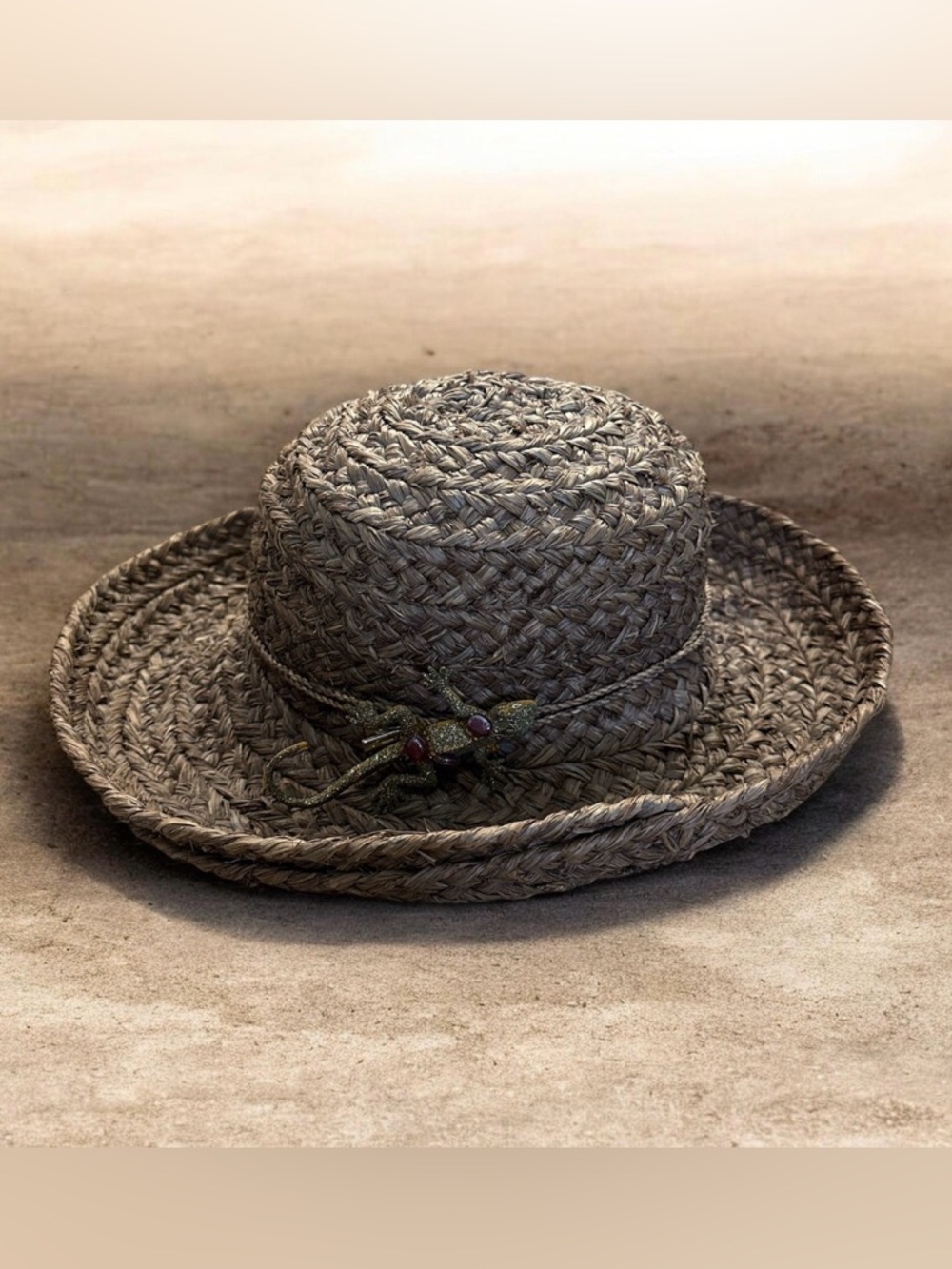HELEN KAMINSKI Brown Braided Raffia Sun Hat
